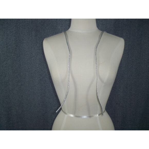 Silver Mylar Spaghetti Straps, spaghetti bridal prom dress shoulder straps - Picture 3 of 3